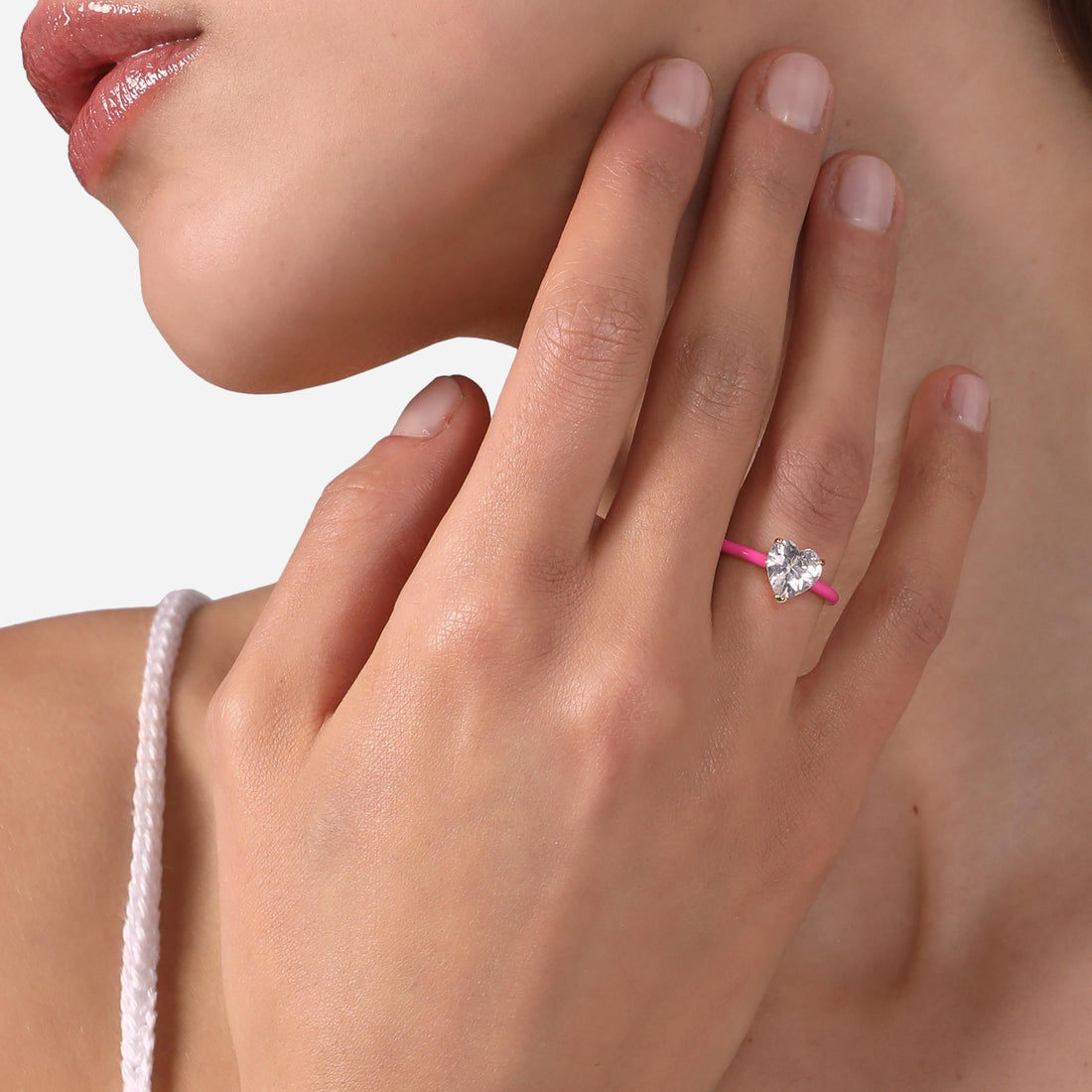 Anello Donna Chiara Ferragni Smalto Rosa Zircone Cuore J19AVI34014