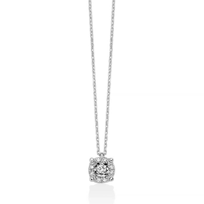Collana Donna Miluna Oro Bianco Pendente Diamanti CLD5313X
