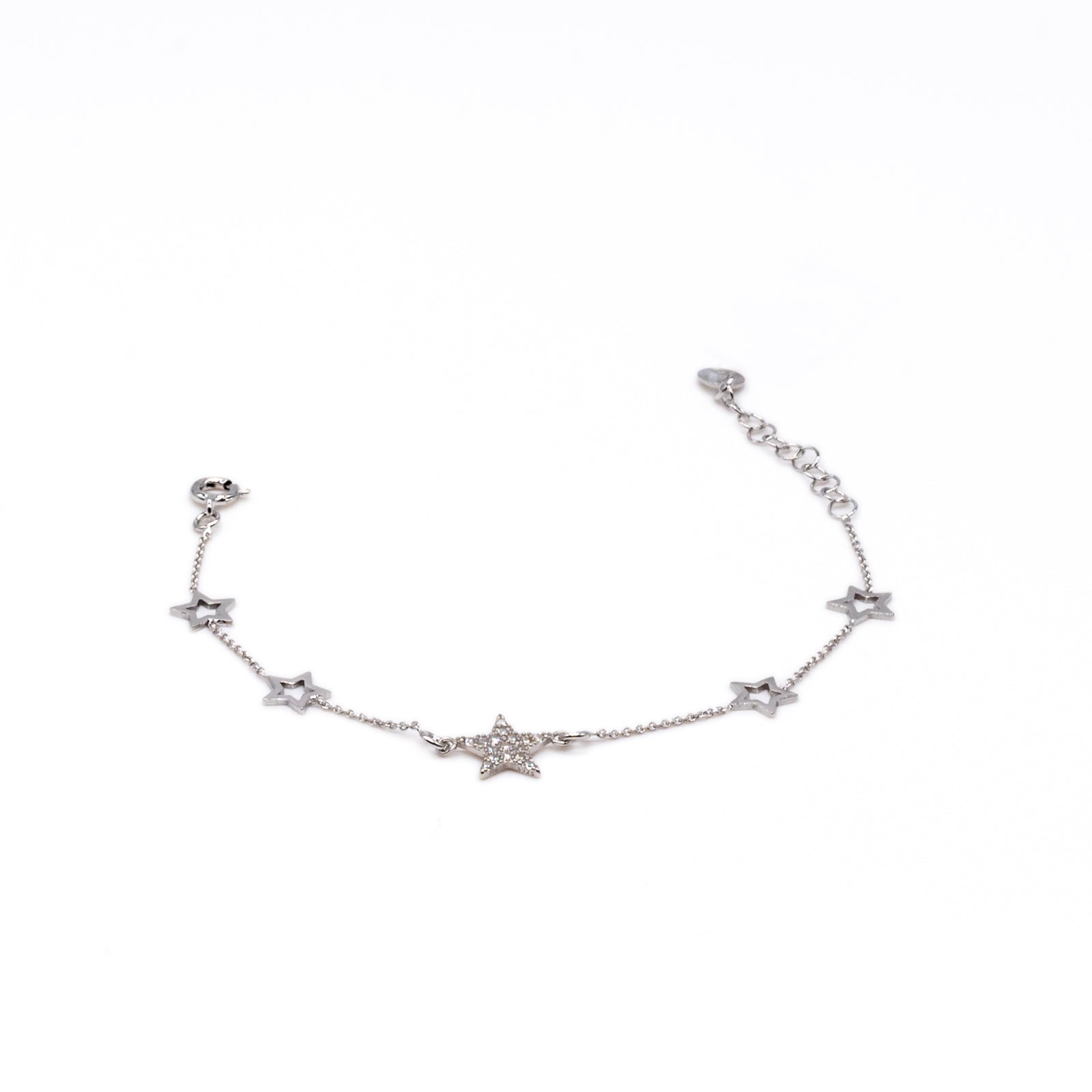 Bracciale Donna Re Mida Argento 925 Stella Zirconi Bianchi B010