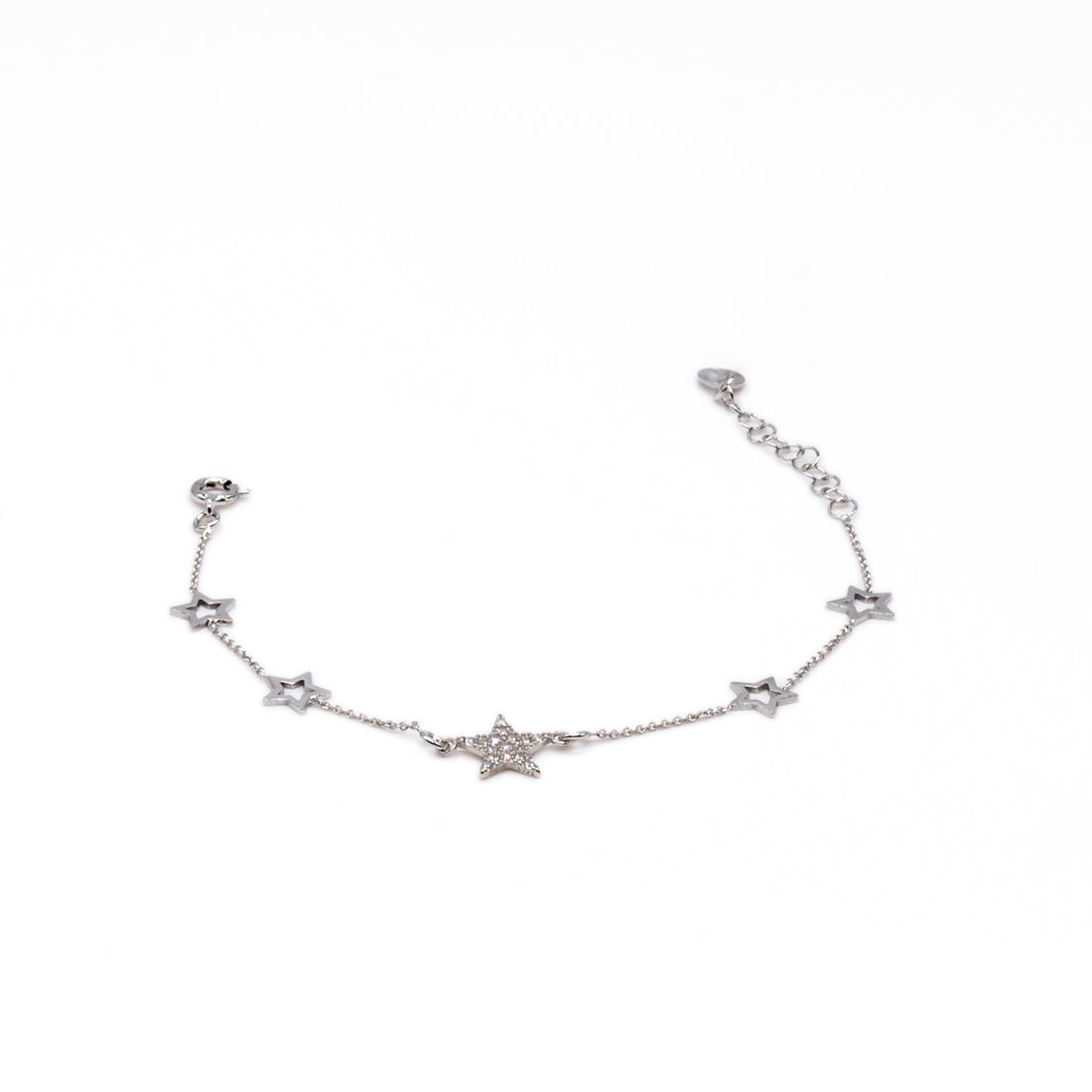 Bracciale Donna Re Mida Argento 925 Stella Zirconi Bianchi B010