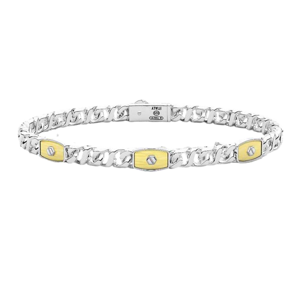 Bracciale Uomo Zancan Oro Giallo 18 KT Argento 925 ESB406G