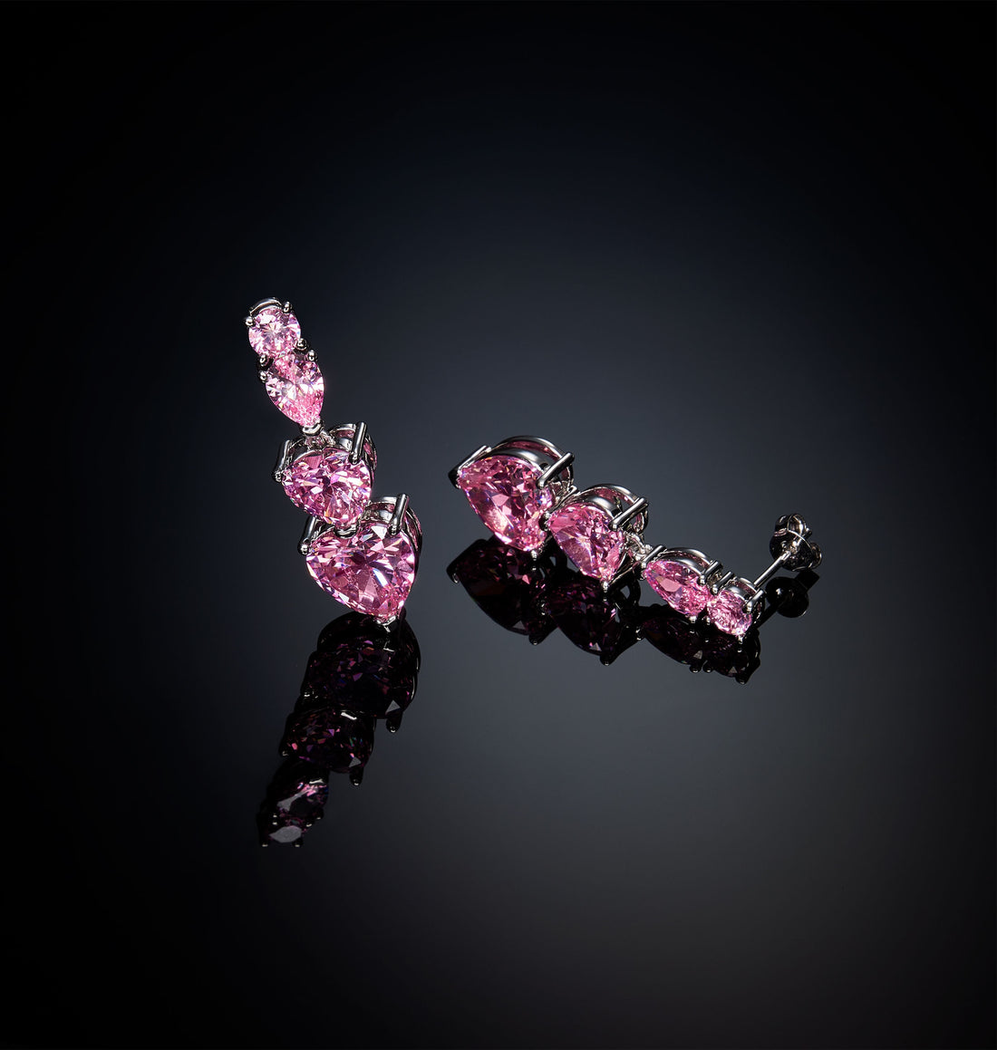 Orecchini Donna Chiara Ferragni Acciaio Zircone Rosa a forma di cuore