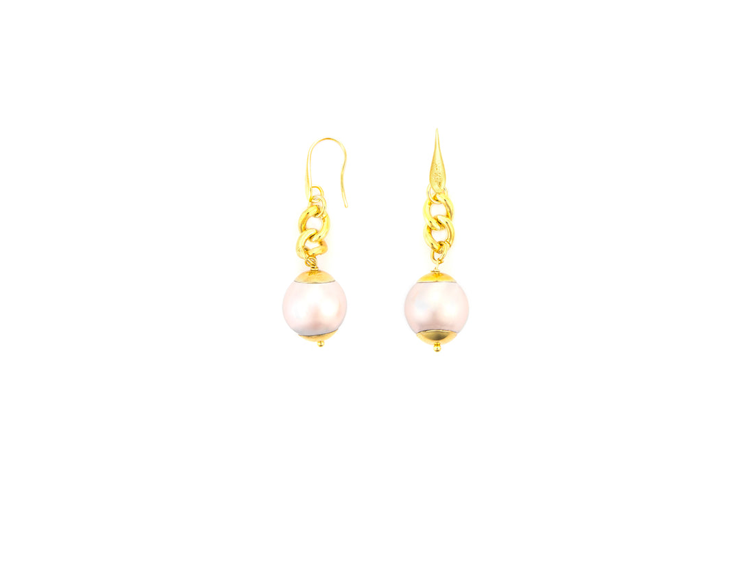 Orecchini Donna 4US Cesare Paciotti Acciaio pendenti con perle Rosa  4UOR7938W