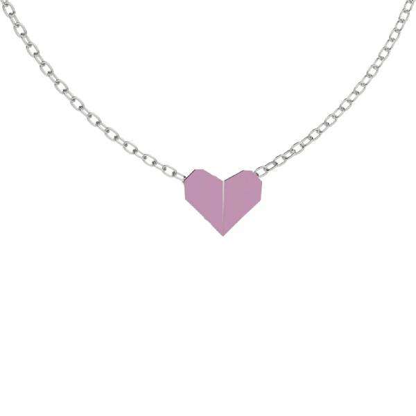 Collana Bambina Nanàn Argento 925 Origami Cuore Rosa NAN0732