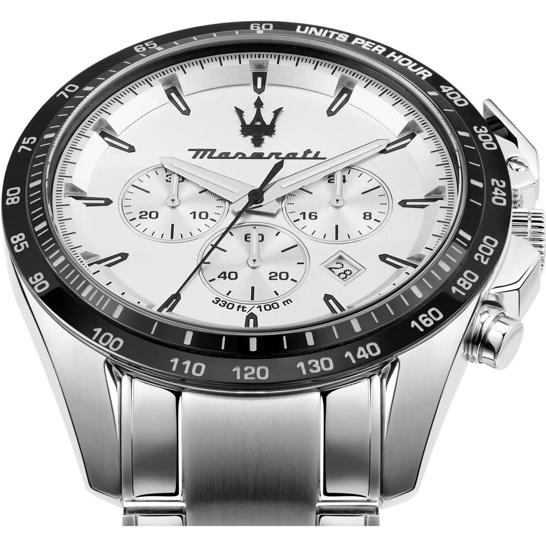 Orologio Uomo Maserati Acciaio Cronografo Quarzo Bianco Nero R8873612049