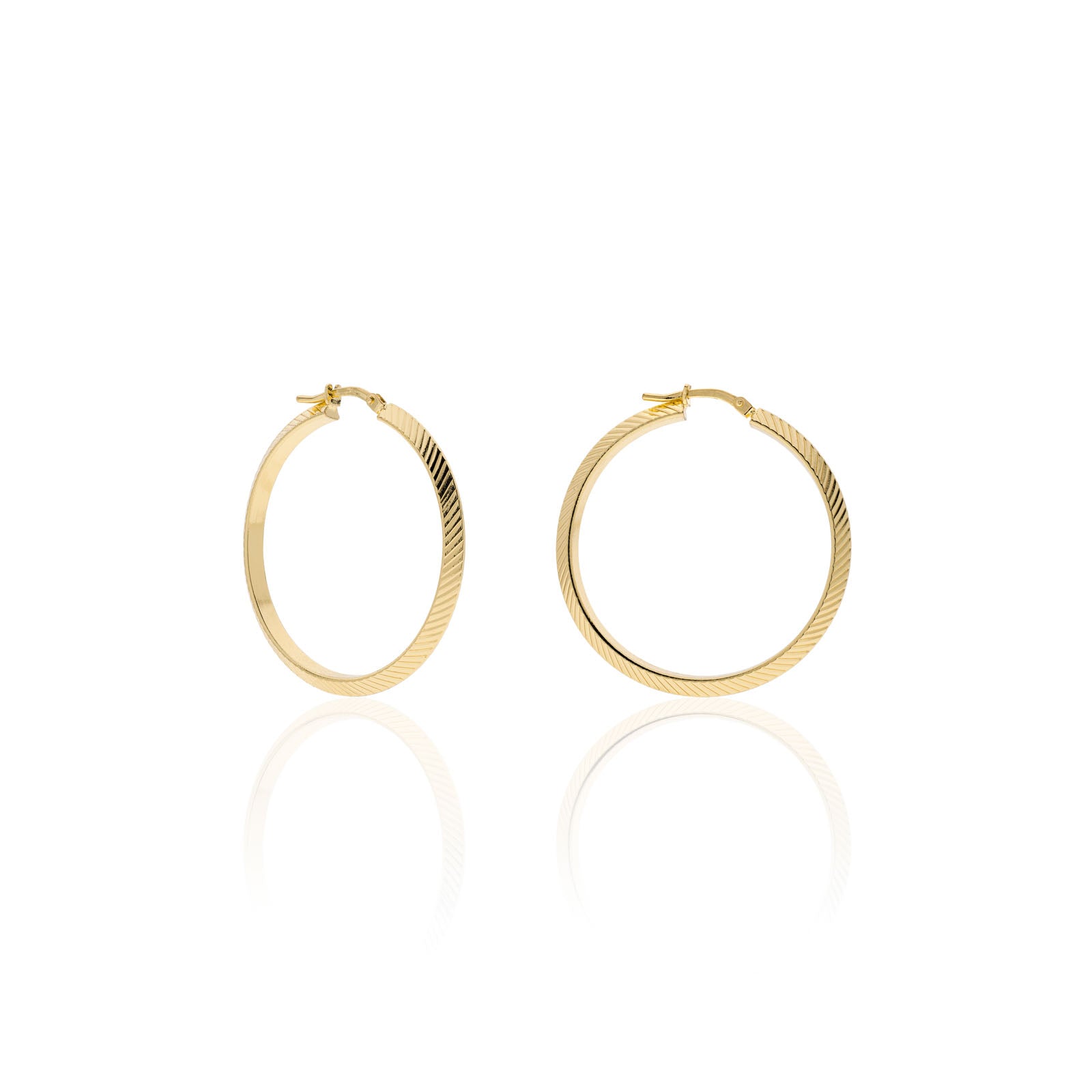 Orecchini Donna Unoaerre Bronzo Dorato Cerchio Medi Sfaccettato Zigrinato 549493