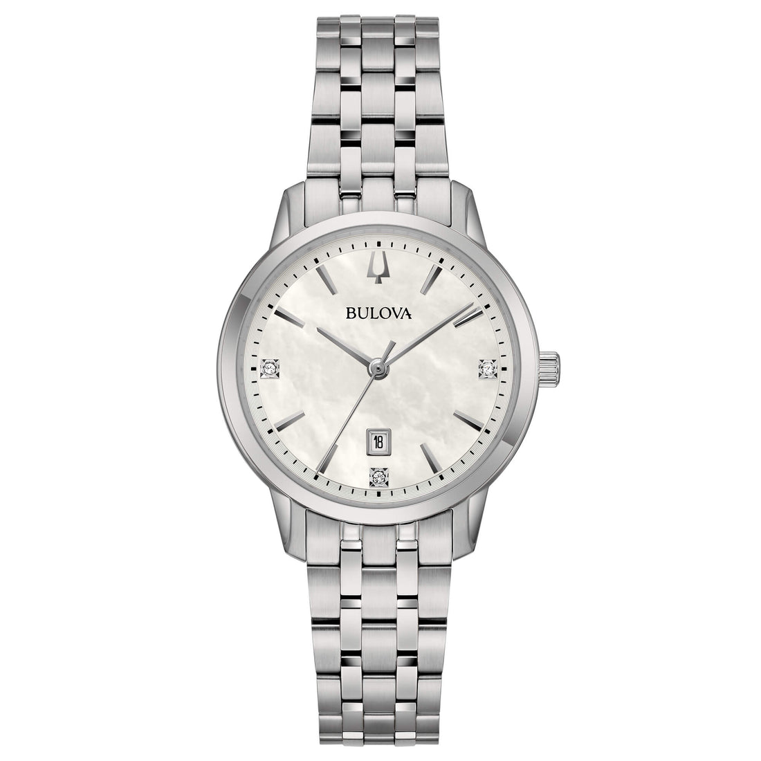 Orologio Donna Bulova Quarzo Solo Tempo Sutton Lady Acciaio e Diamanti 96P233