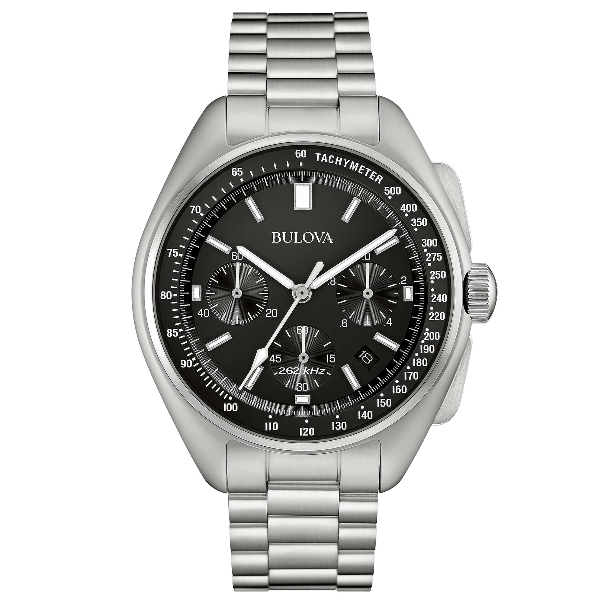 Orologio Uomo Bulova Quarzo Cronografo Lunar Pilot Nero Acciaio Data 96B258