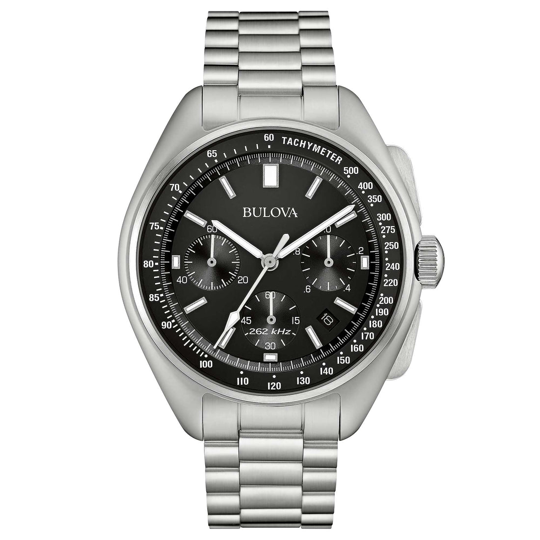 Orologio Uomo Bulova Quarzo Cronografo Lunar Pilot Nero Acciaio Data 96B258
