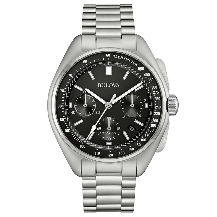 Orologio Uomo Bulova Quarzo Cronografo Lunar Pilot Nero Acciaio Data 96B258
