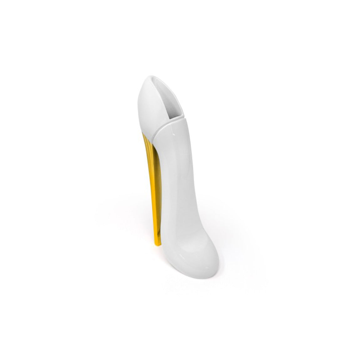 Scultura Vaso scarpa glam bianco 30 cm tacco oro PZ022/BG