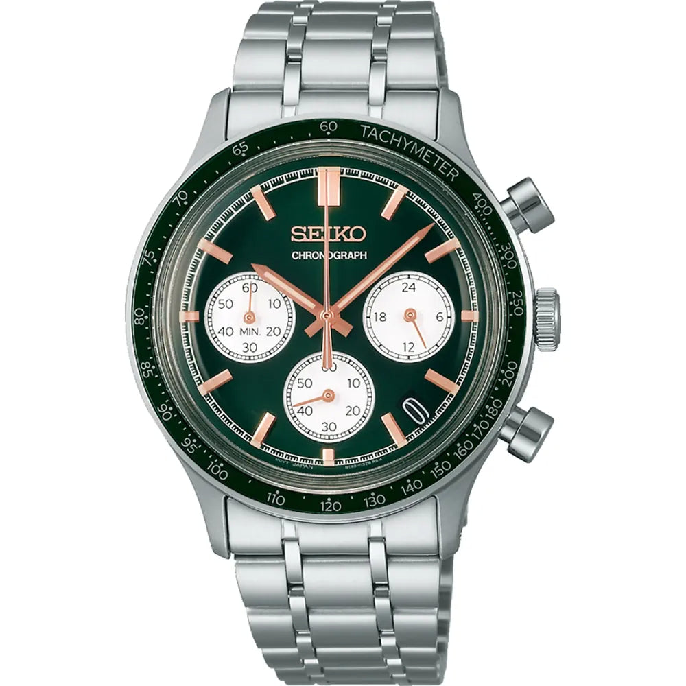 Orologio Uomo Seiko Sport Acciaio Cronografo Verde Data SSB481P1