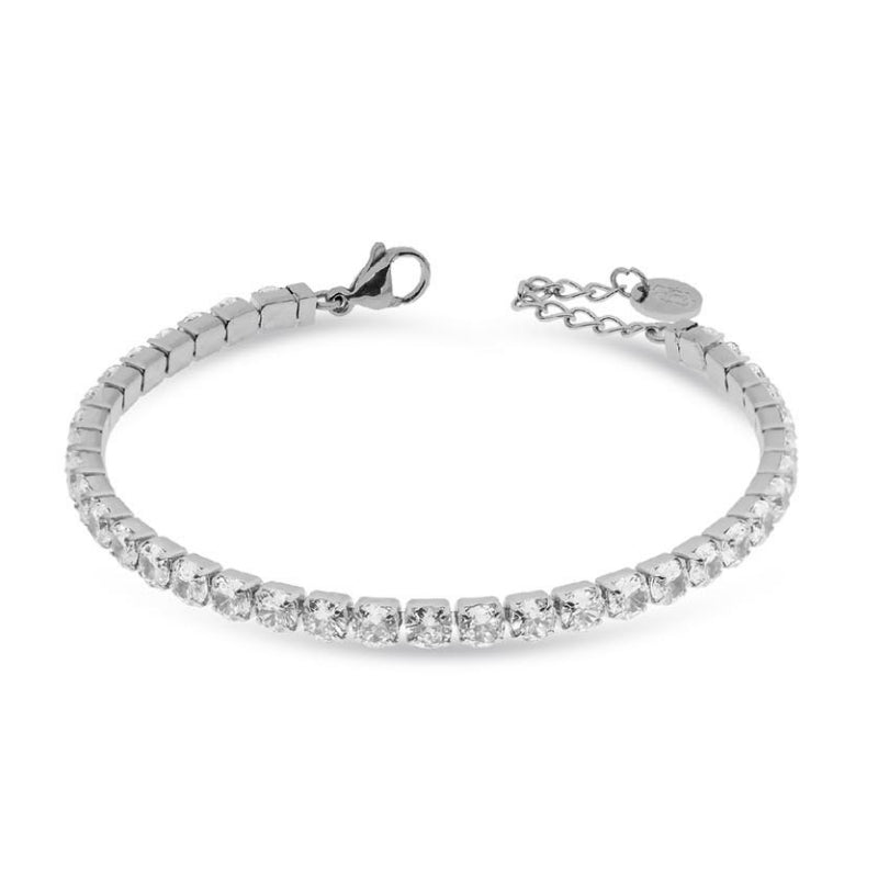 Bracciale Donna Liu Jo Tennis Acciaio Zirconi Bianchi 4 MM LJ2416