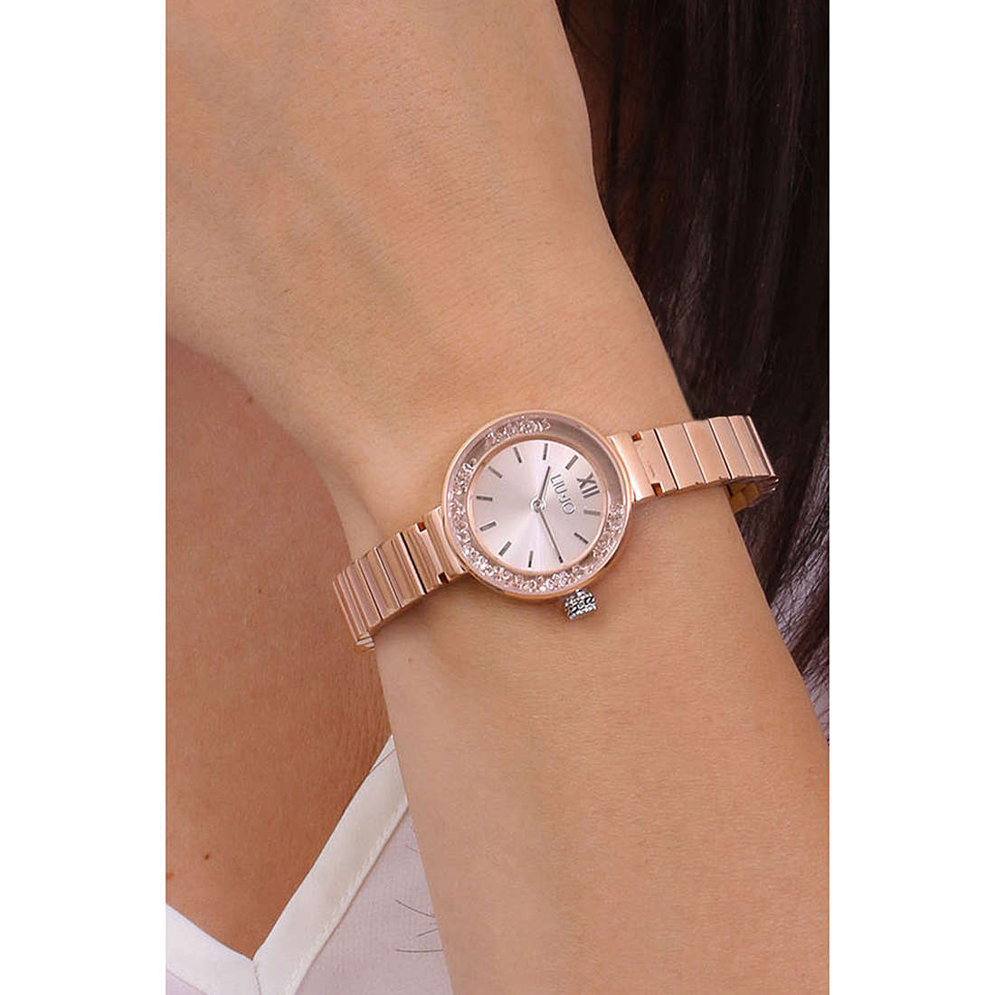 Orologio Donna Liu Jo Quarzo Solo Tempo Acciaio Rosè Zirconi Dancing TLJ2087