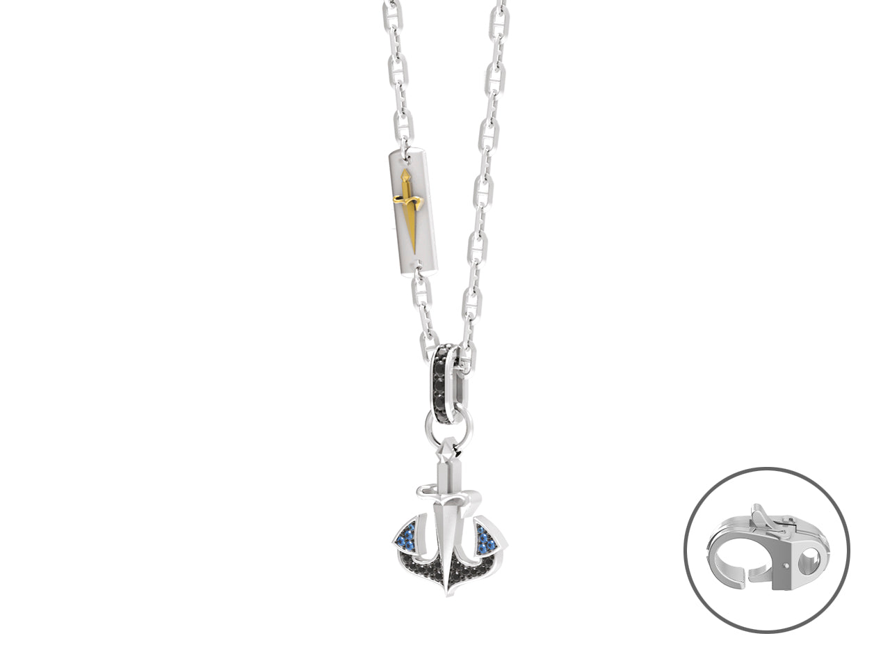 Collana Uomo Cesare Paciotti Argento Ancora JPCL5005B
