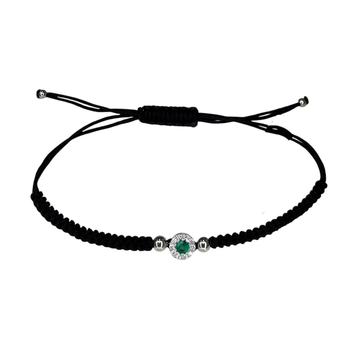 Bracciale Unisex Dalù Oro Bianco 18 KT Diamanti Bianchi Smeraldo Verde BR2091SM