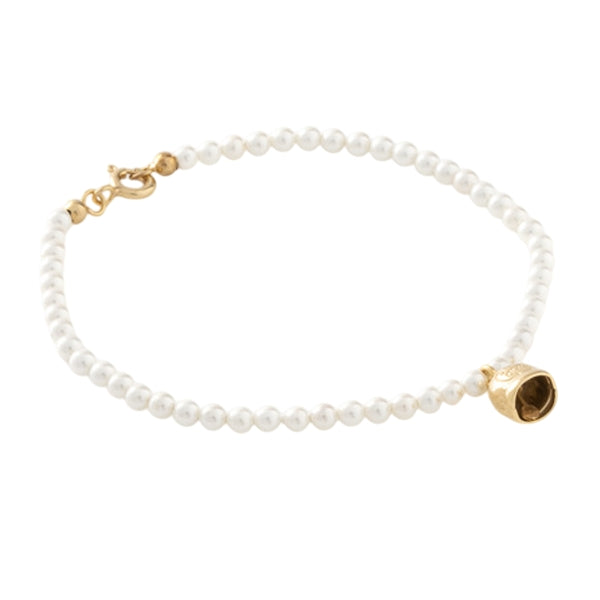 Bracciale La Campanella di Capri Perle Argento Dorato Porta Fortuna BPMD2-ORO