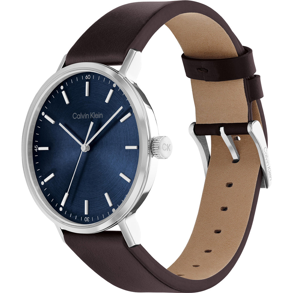 Orologio Uomo Calvin Klein Acciaio Pelle Quarzo Solo Tempo Blu 252000052