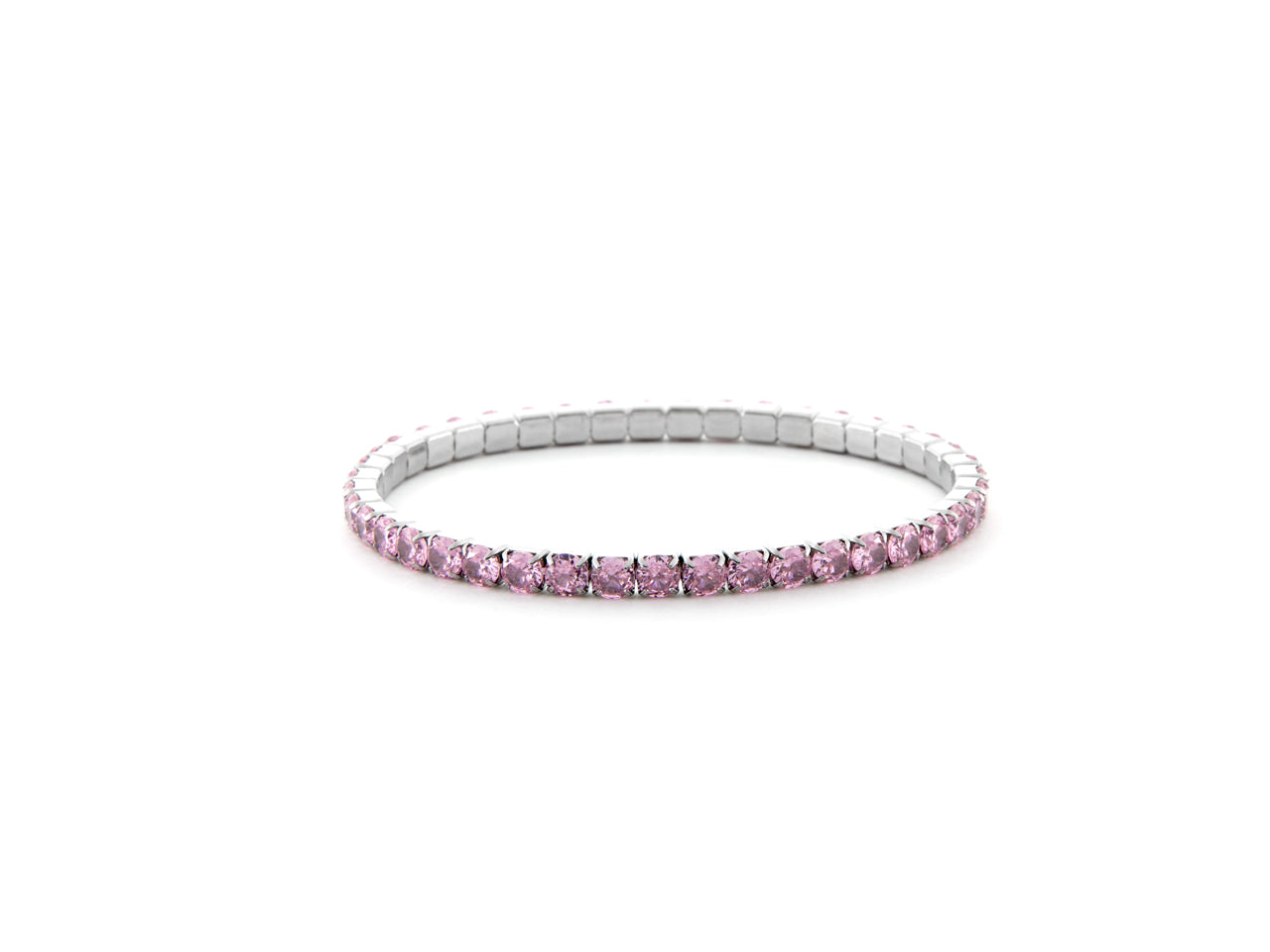 Bracciale Donna 4US Cesare Paciotti Tennis Acciaio Zirconi Rosa a molla 4UBR6665W