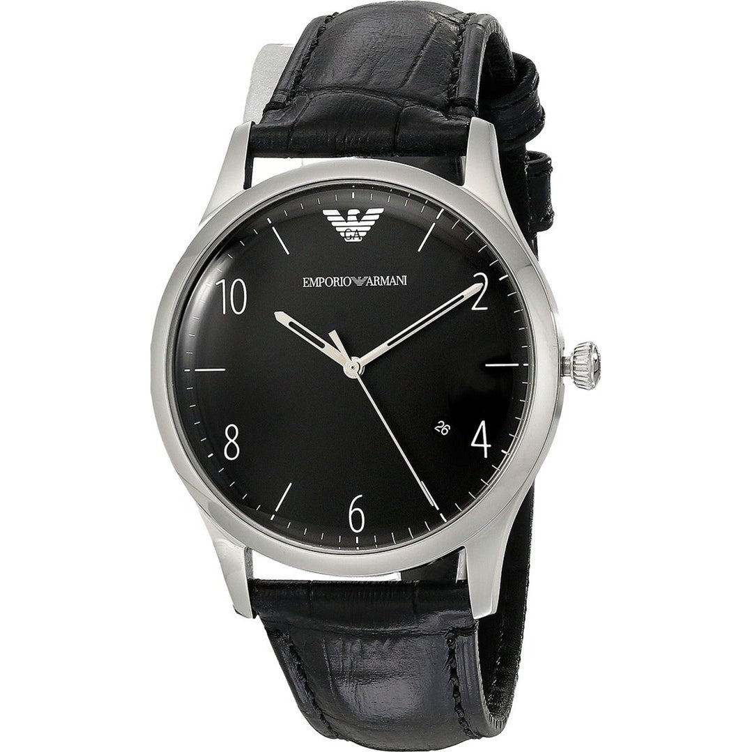 Orologio Uomo Emporio Armani Classic Cinturino Pelle Nero Fondo Nero AR1865