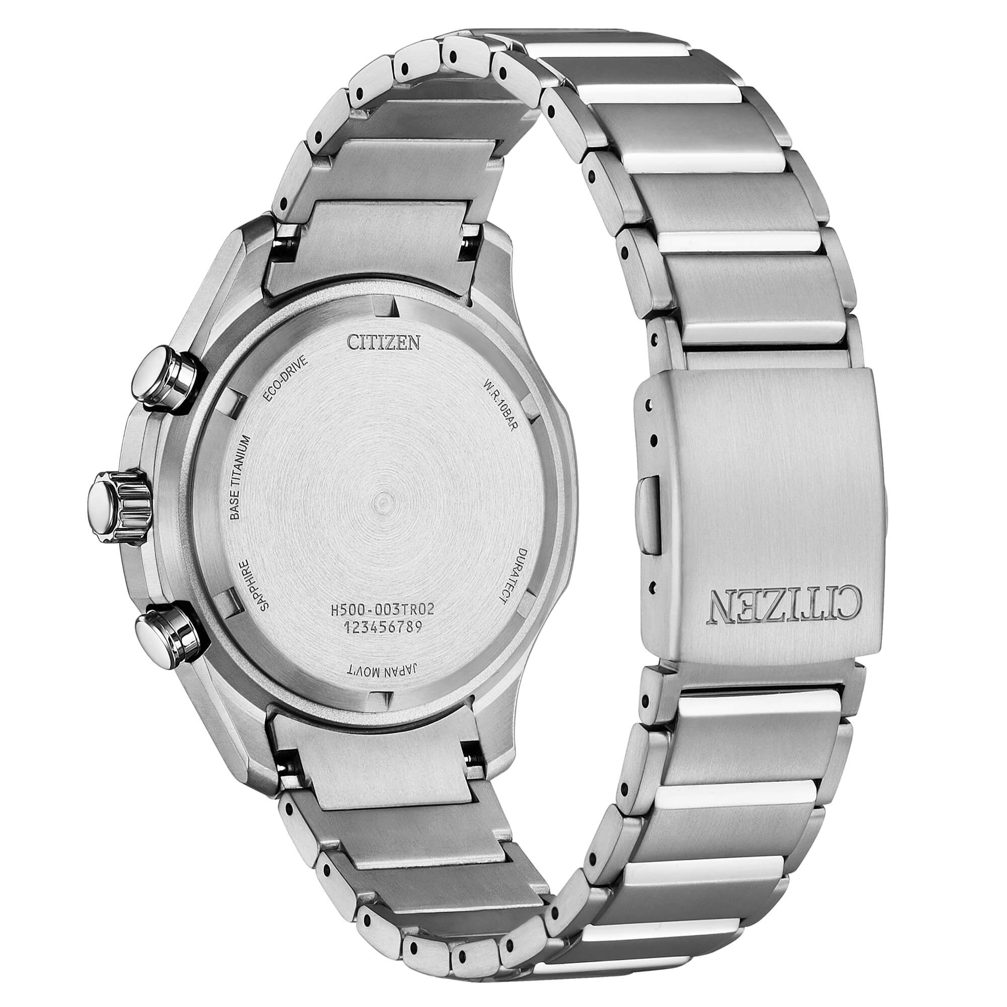 Orologio Uomo Citizen Titanio Eco-Drive Quarzo Cronografo Data Bianco AT2530-85A