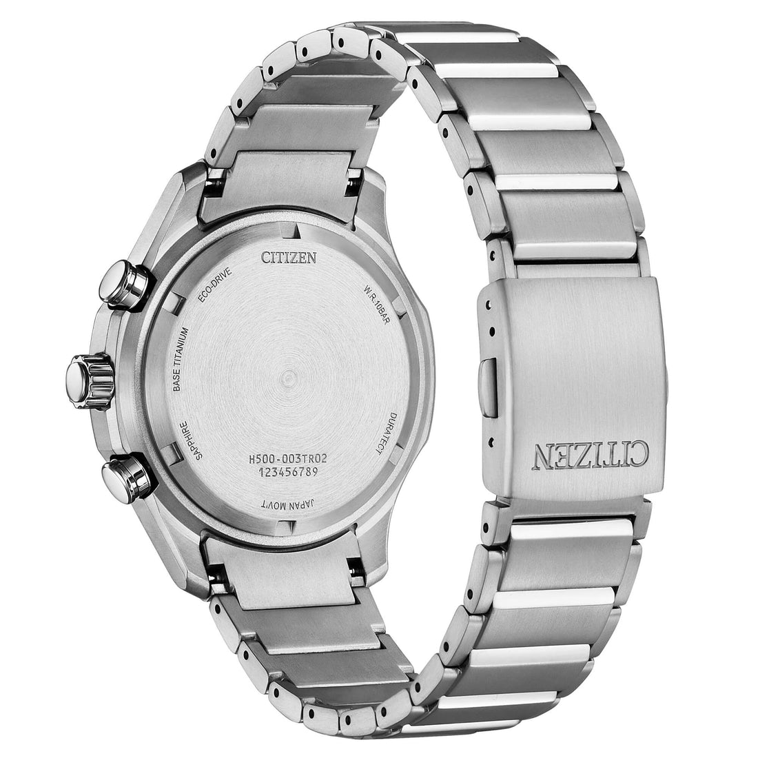Orologio Uomo Citizen Titanio Eco-Drive Quarzo Cronografo Data Bianco AT2530-85A