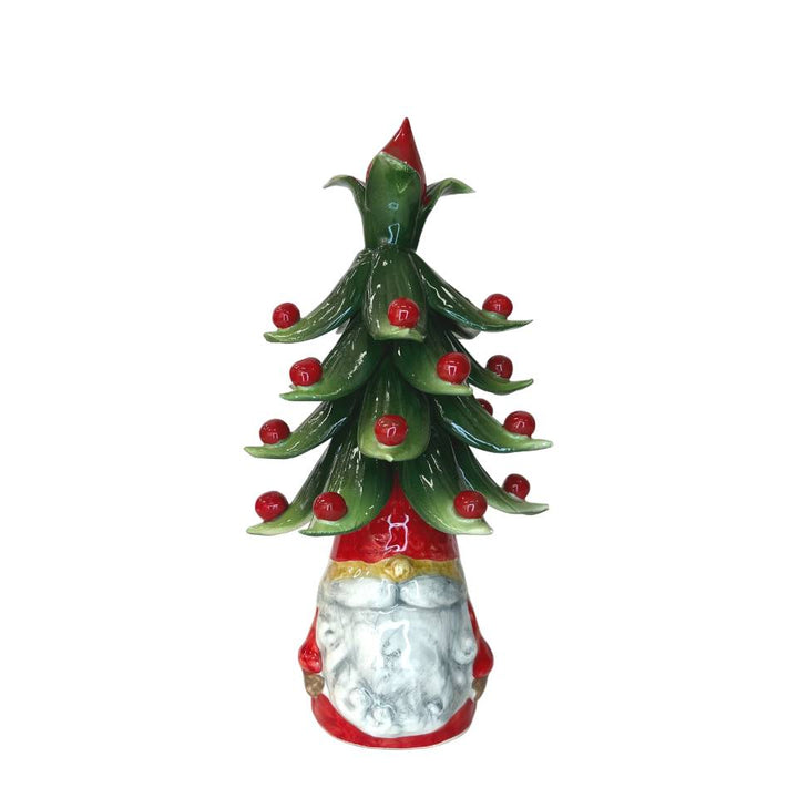 Gnomo Albero di Natale Capodimonte Rosso Bocciolo 22 cm CAP4