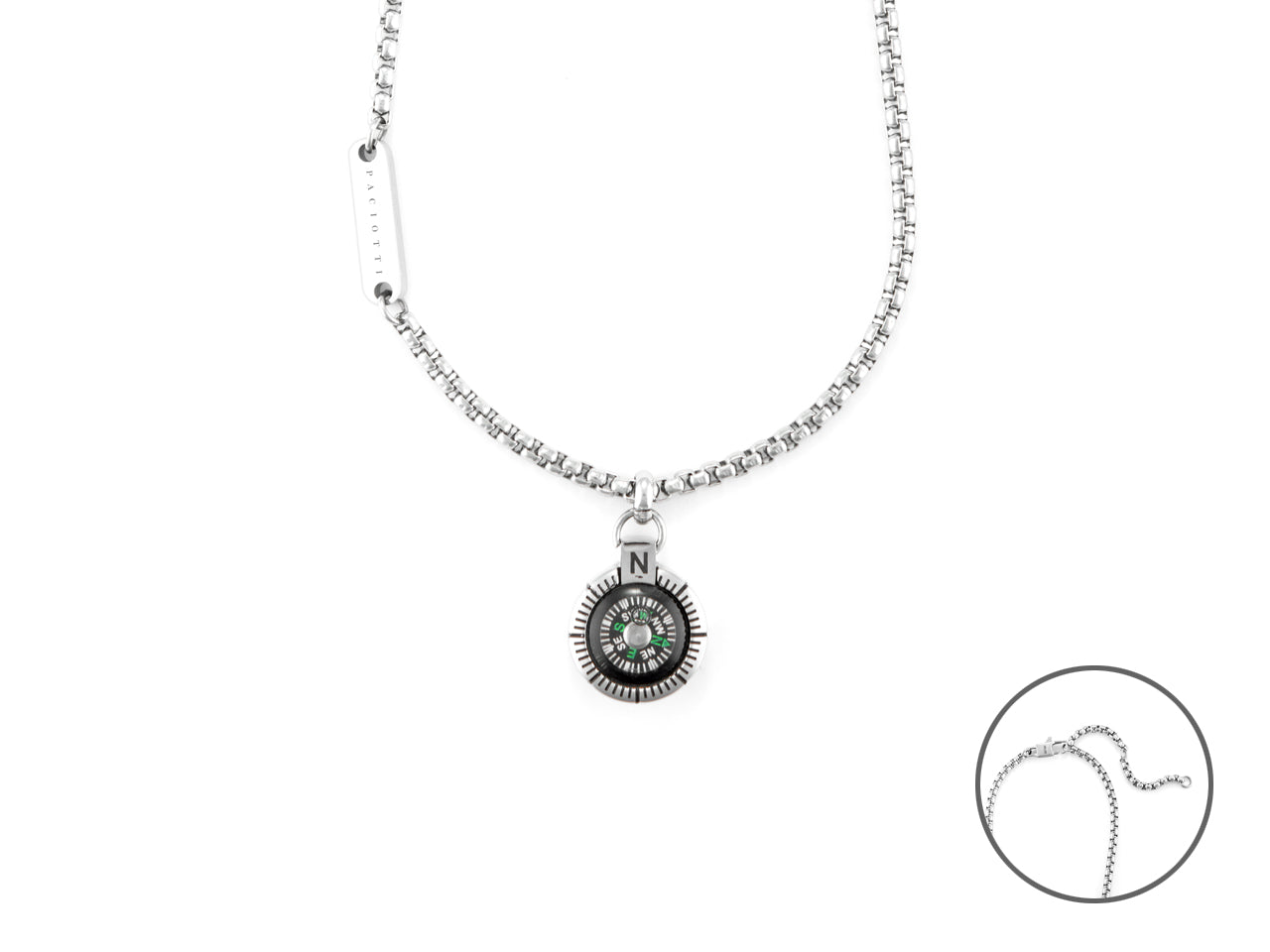 Collana Uomo 4us cesare paciotti acciaio con Bussola 4UCL6711