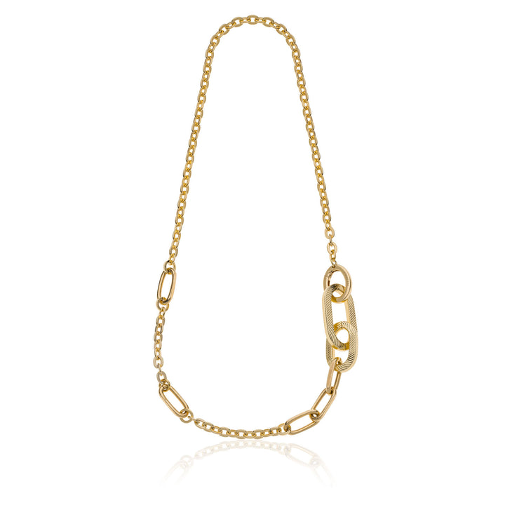 Collana Donna Unoaerre Bronzo Dorato Catena Forzatina Square Sfaccettata 532030