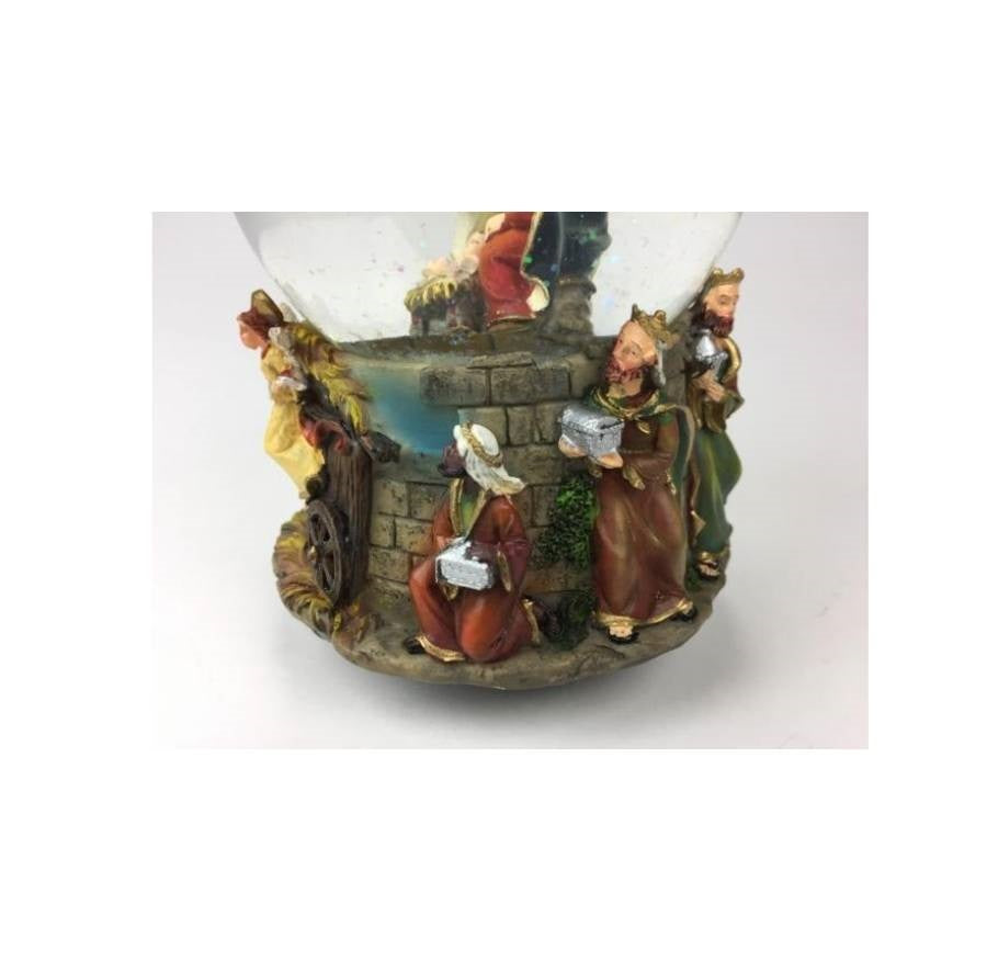 Scultura Il Mondo Dei Carillion Palla di neve presepe, Gesù nel fieno 56036