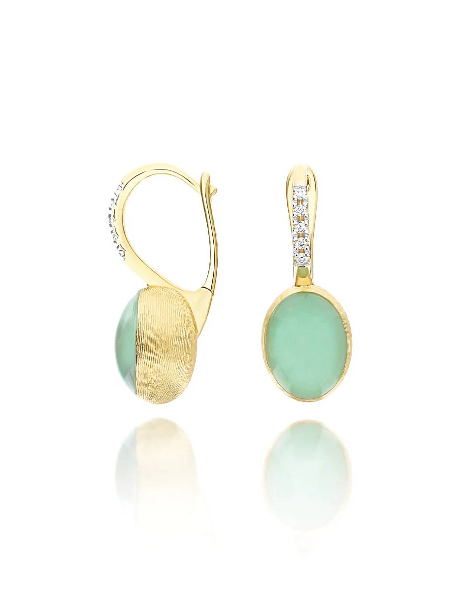 Orecchini Donna Nanis Oro Giallo 18 KT Diamanti e giadeite OS4-609