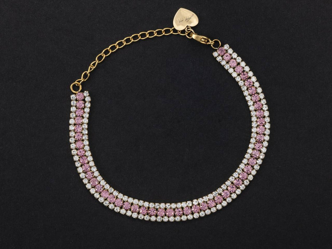 Bracciale Tennis Donna 4US Cesare Paciotti Acciaio dorato Con Zirconi Bianchi e rosa 4UBR5495W