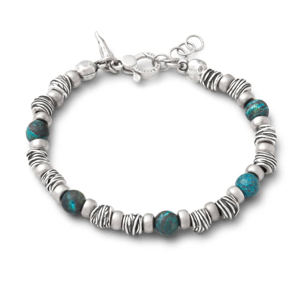Bracciale Uomo Giovanni Raspini Bond Argento 925 Pietra Diaspro Verde 12211