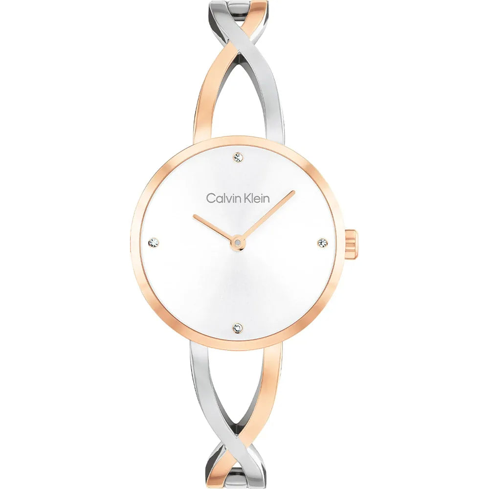 Orologio Donna Acciaio Calvin Klein Quarzo Solo Tempo Bicolore Lucido 25100060