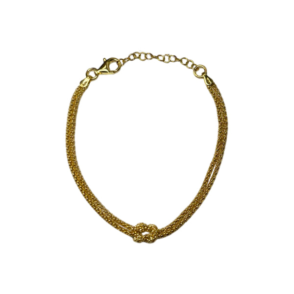 Bracciale Unisex Re Mida Nodo Maglia Fope Argento Dorato 925 BR Med 19G