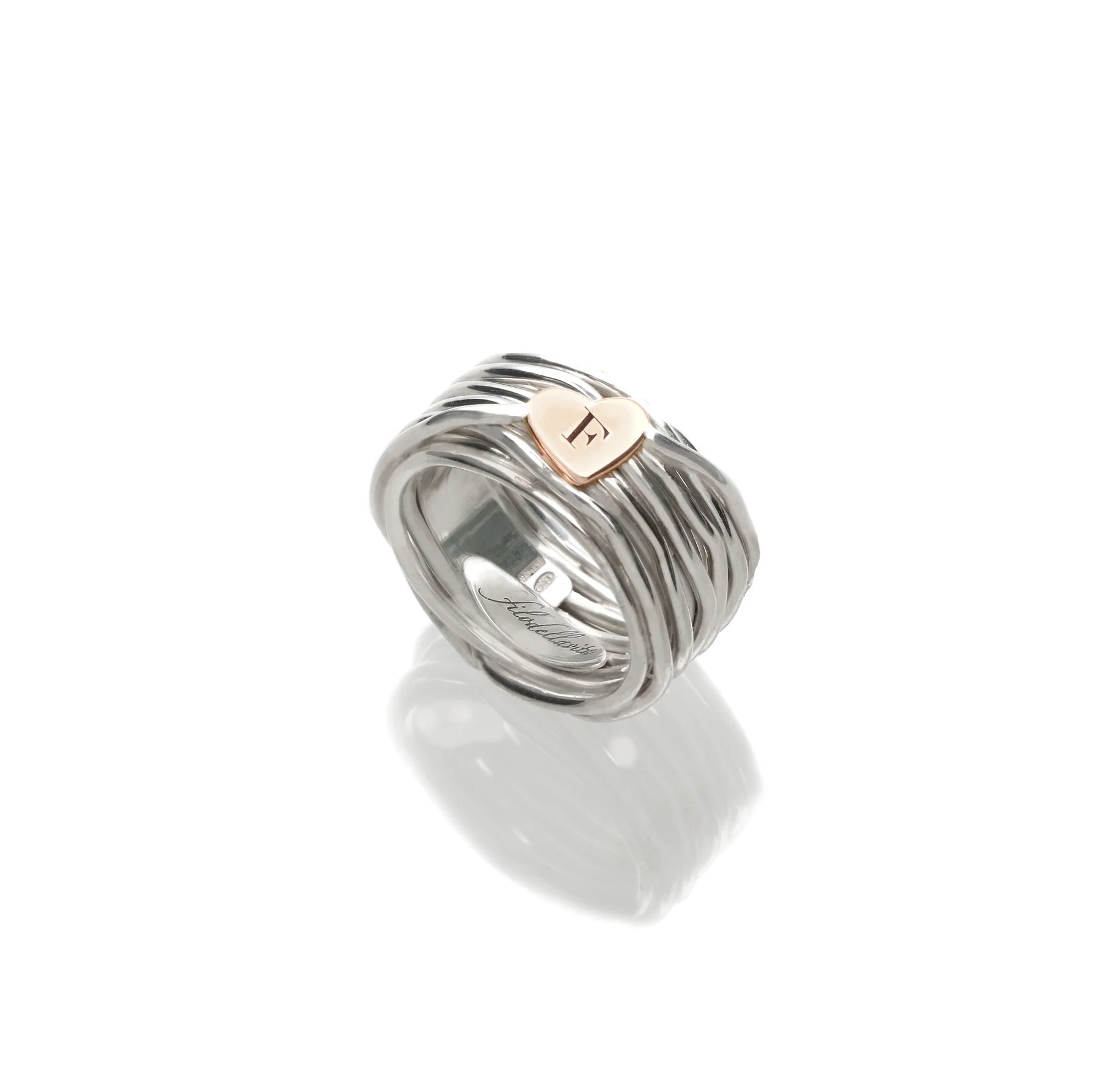 Anello Donna Filodellavita Rubinia 13 Fili Argento 925 Cuore Oro Rosa Mis 16 AN325AR