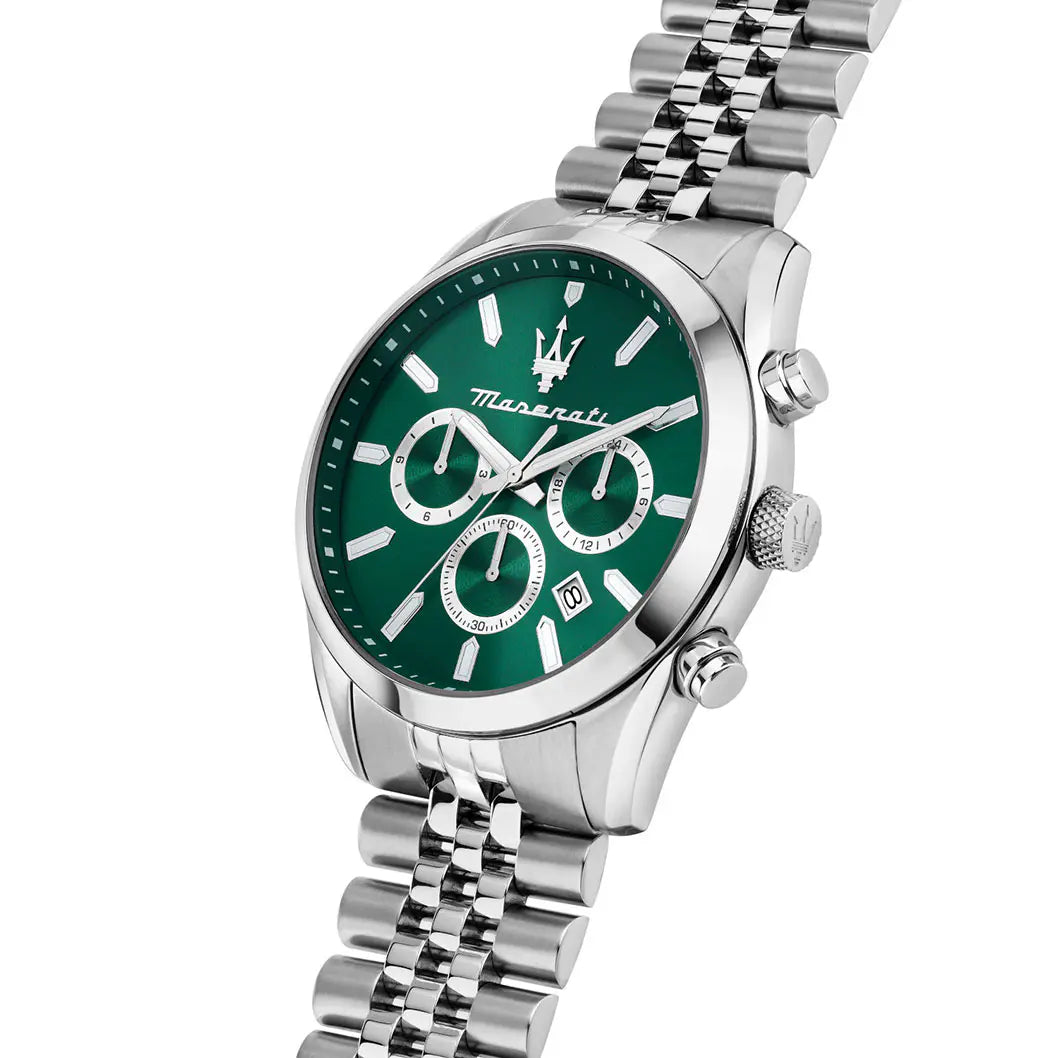 Orologio Uomo Maserati Acciaio Lucido Quarzo Verde Data R8853151023