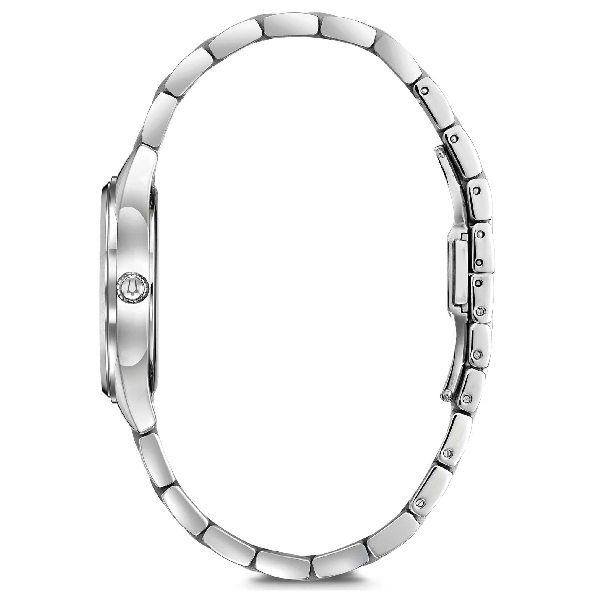 Orologio Donna Bulova Quarzo Solo Tempo Sutton Acciaio Madreperla Nera Diamanti 96P198