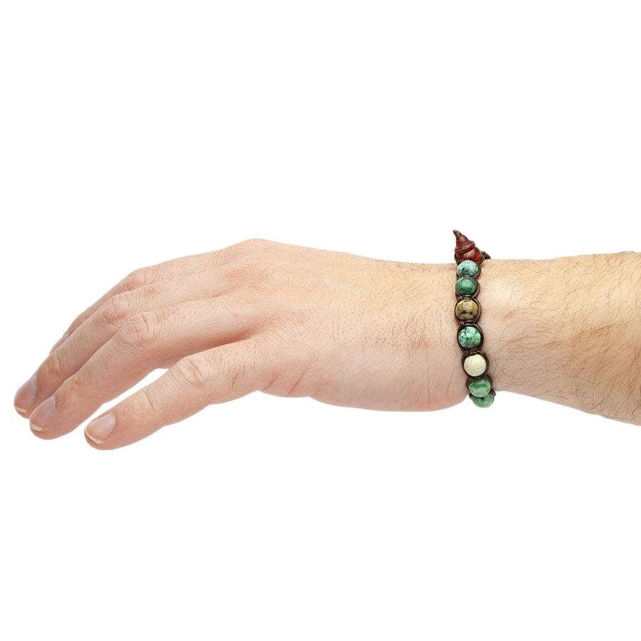 Bracciale Uomo Tamashii Biglie Phosphorus Aluminum Verde Porta Fortuna BHS900-271