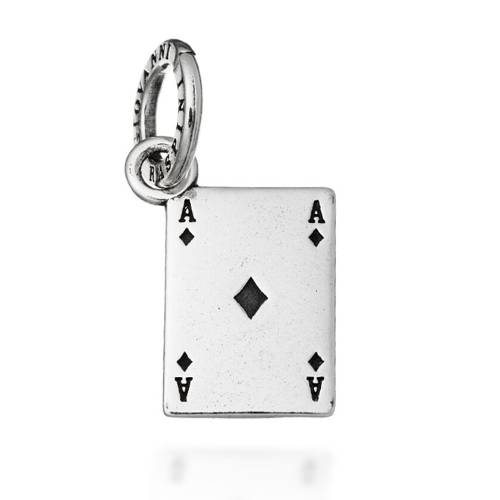 Charm Unisex Giovanni Raspini Argento 925 Asso Di Quadri Realizzato A Mano 10429