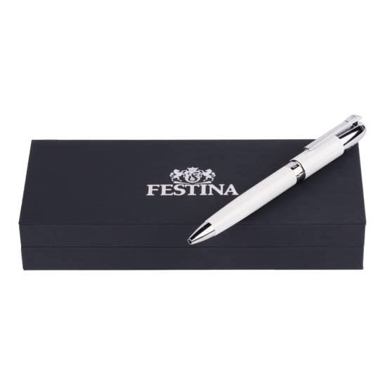 Penna Uomo Festina Acciaio Bianco Logo Biro FWS4110/F