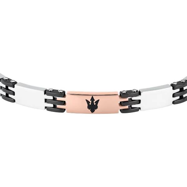 Bracciale Uomo Maserati Acciaio Rosato Ceramica Nera JM426ATZ103
