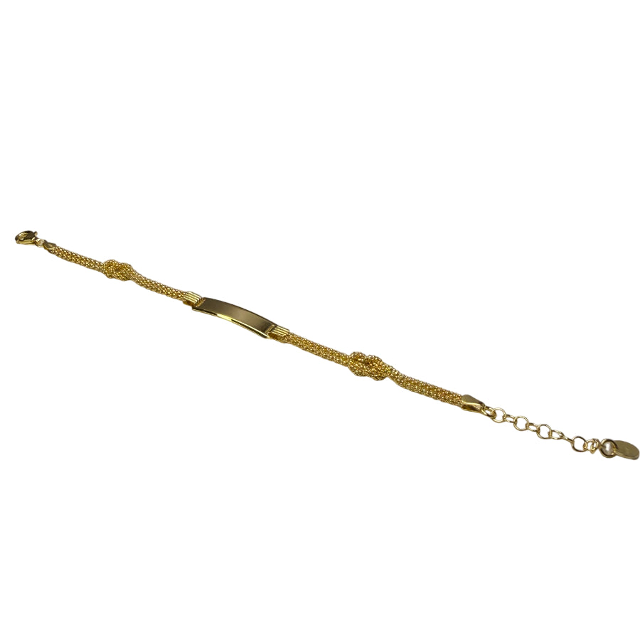 Bracciale Unisex Nodo Incisione Personalizzabile Argento Piastra Grande