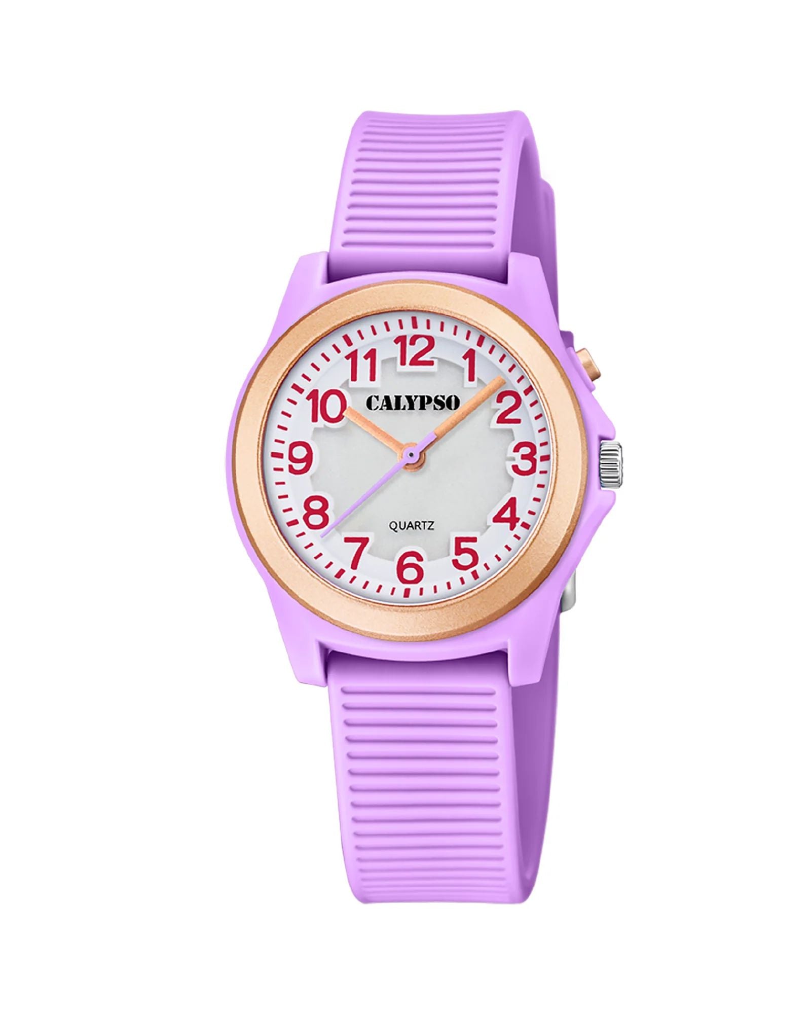 Orologio Bambina Calypso Gomma Quarzo Solo Tempo Numeri Rosa Azzurro K5823/4