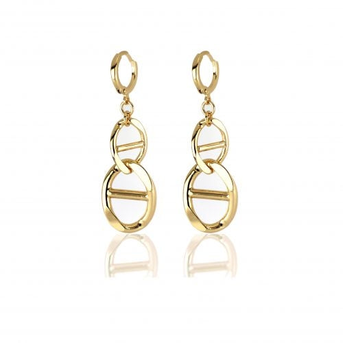 Orecchini Donna Unoaerre Bronzo Dorato Pendenti Traversino 504587