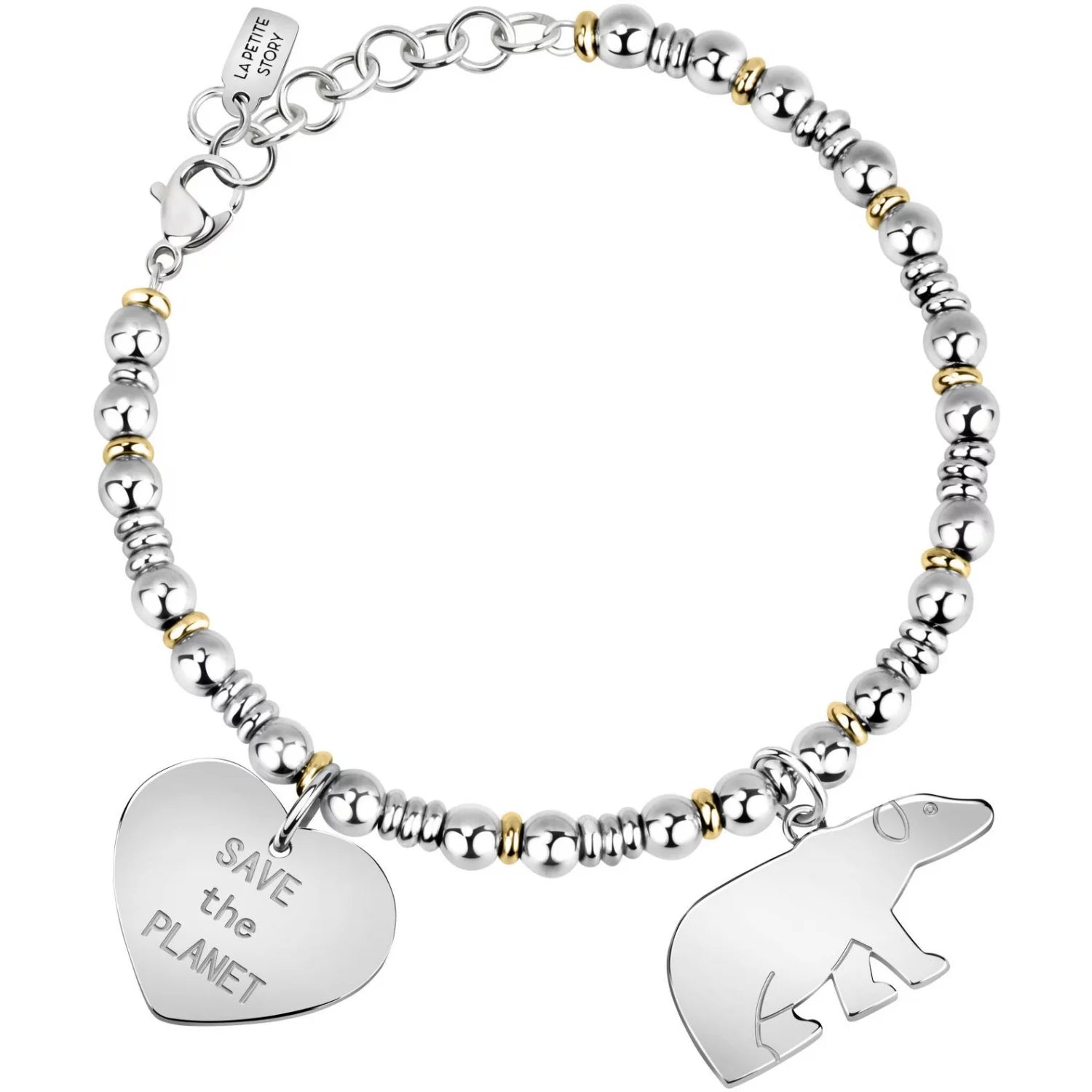 Bracciale Donna La Petite Story Acciaio Con Charm Orso E Cuore Story Family LPS05ATA11
