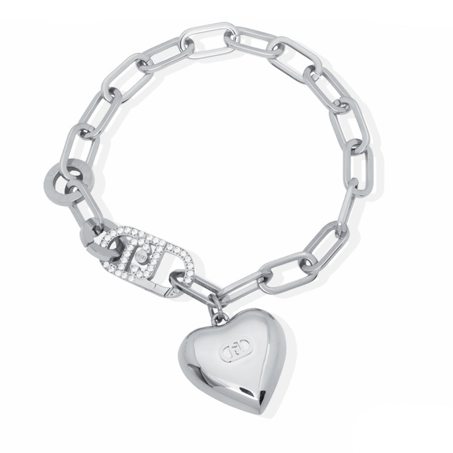 Bracciale Donna Liu Jo Acciaio Logo Catena Cuore LJ2793