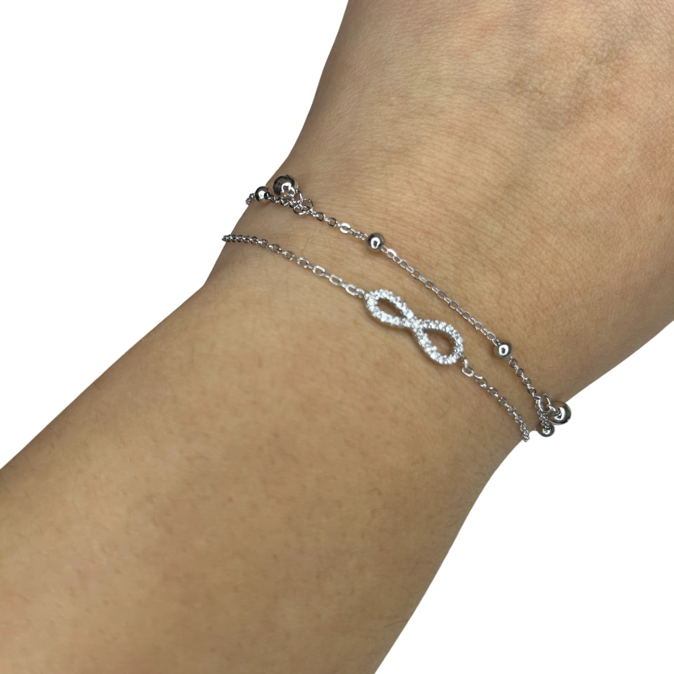 Bracciale Donna Re Mida Argento Infinito Zirconi BR-Djv-8