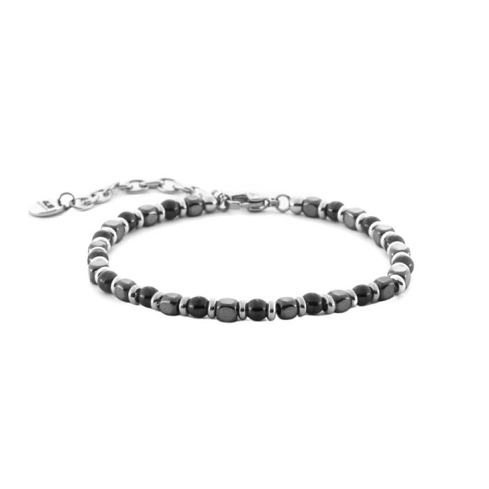 Bracciale 4US Cesare Paciotti Uomo Acciaio Biglie Ematite 4UBR7001