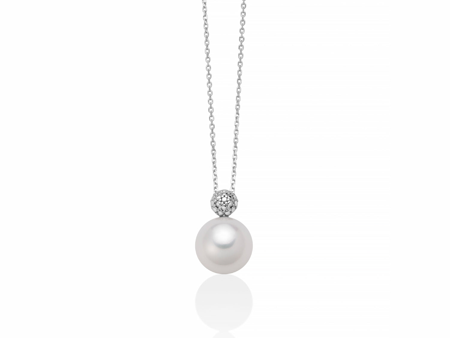 Collana Donna Miluna Girocollo Oro Bianco 750 Perla 8-8,5 mm Biglia Lucida PCL6325